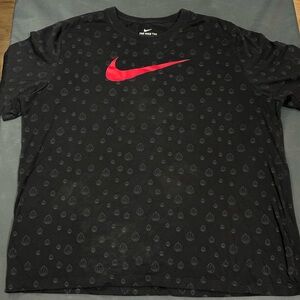 Black T-Shirt with Red Swoosh